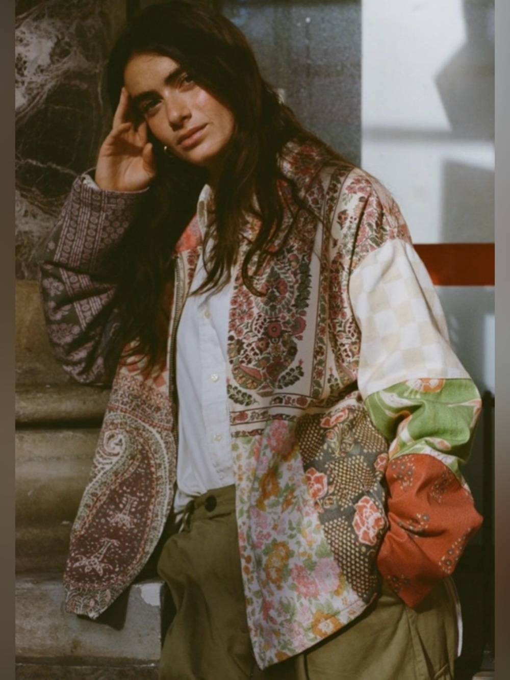 Found tapestry twill jacket in a patchwork print - Picture 3 of 10